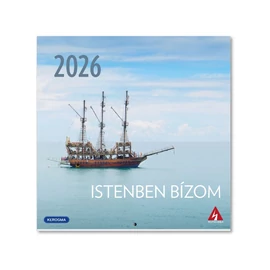 Négyzetes, tűzött falinaptár 2026 (3/2) – Istenben bízom (vintage)