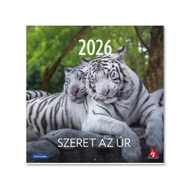Négyzetes, tűzött falinaptár 2026 (3/1) – Szeret az Úr (állatos)